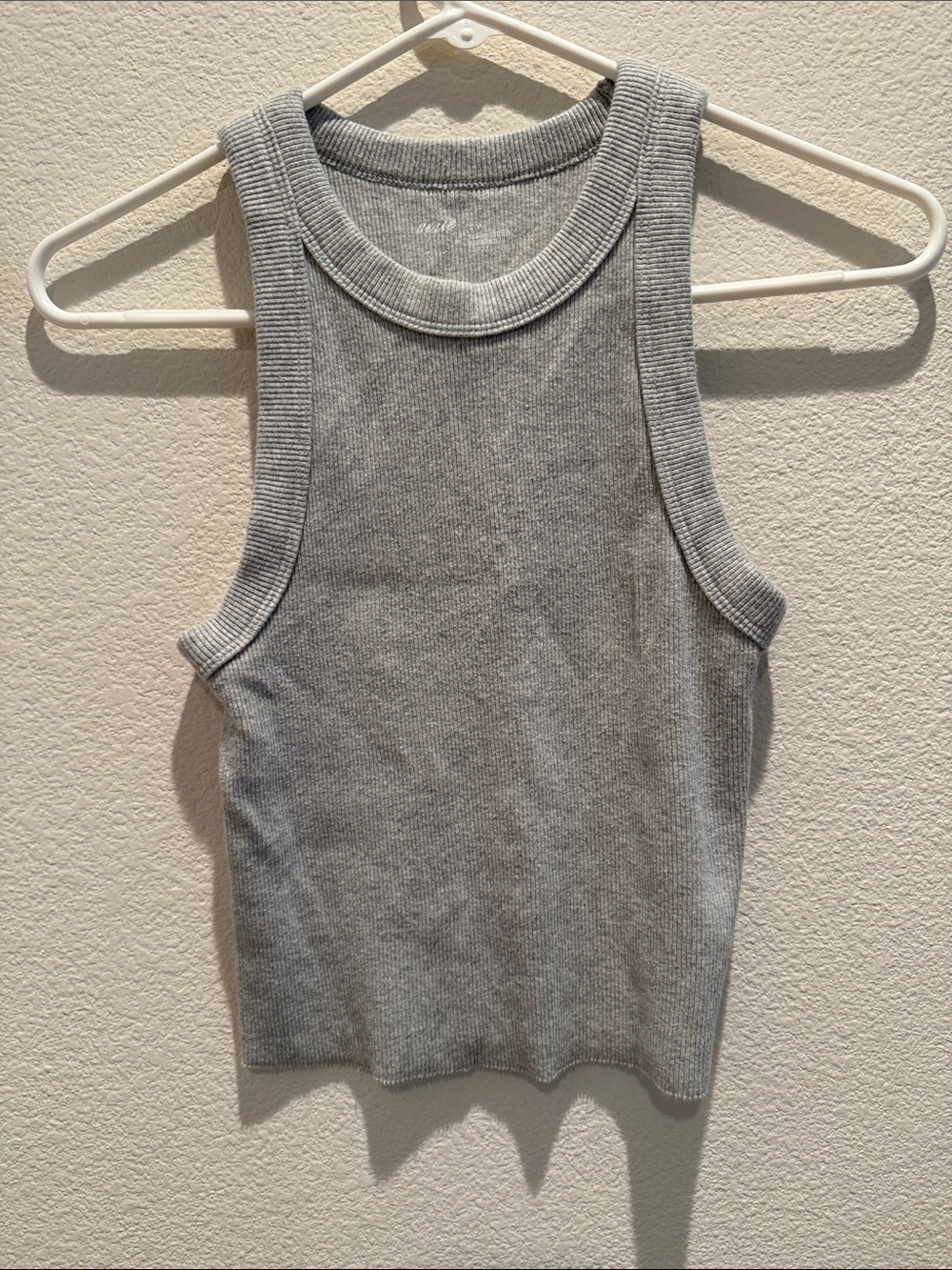 Aerie Grey crop Ribbed Tank Top - Women's Sleeveless Knit